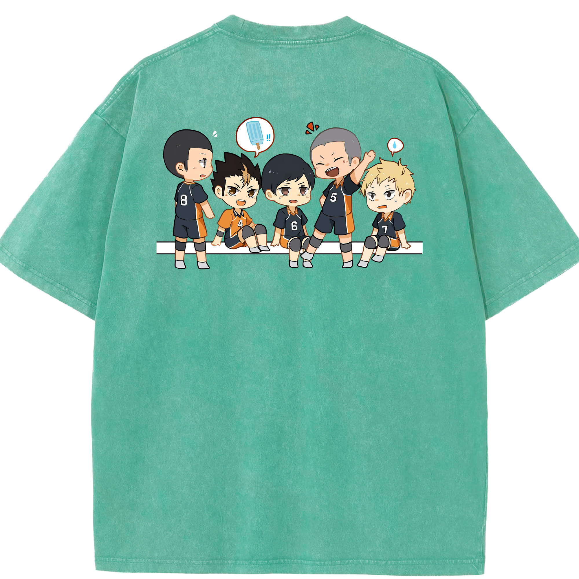 （画像用） ハイキュー!! Haikyu!! 綿100% ヴィンテージ風 半袖Tシャツ（背面プリント）
